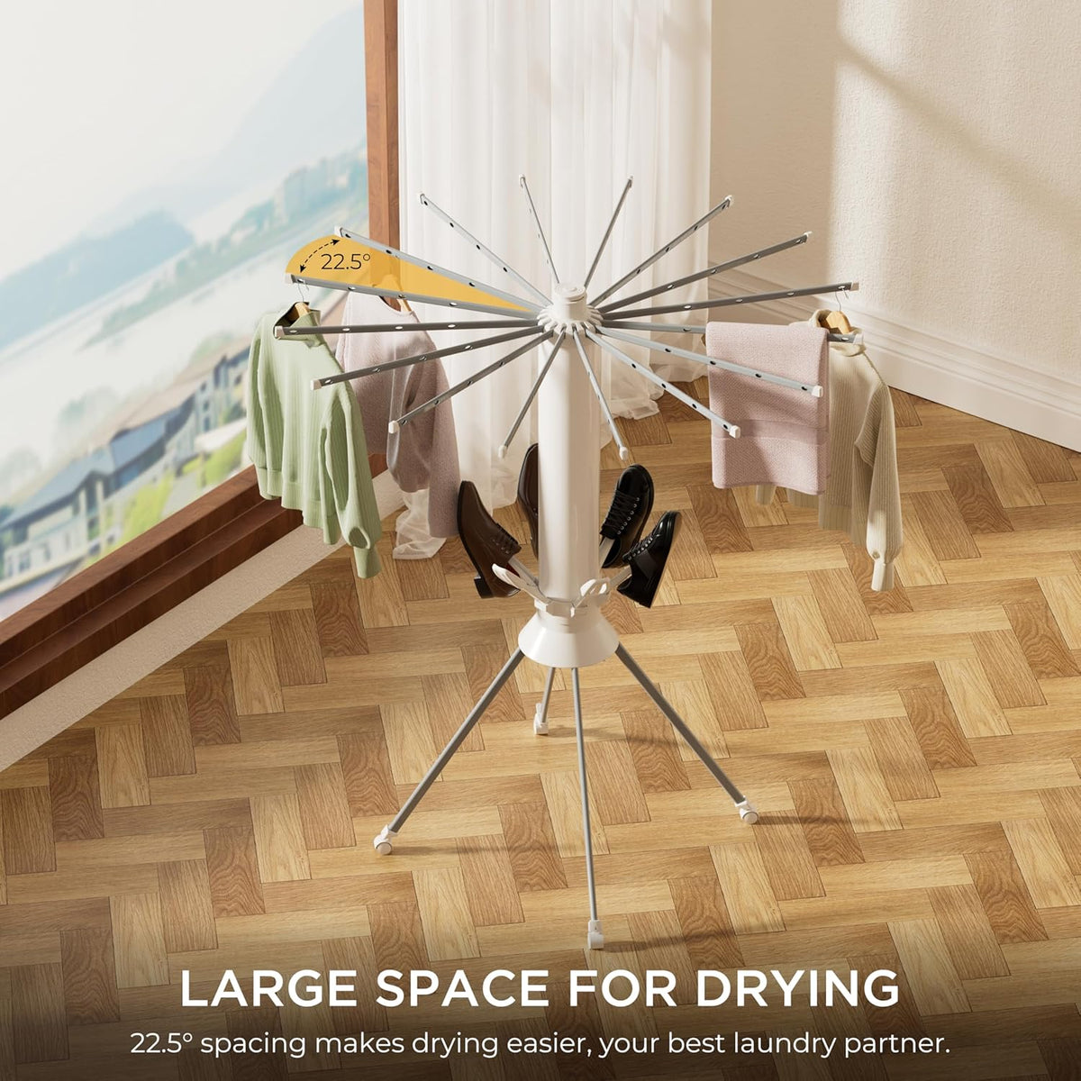 Clothes Drying Rack Foldable, Portable 4-Legged Laundry Drying Racks, Shoe Dryer Rack