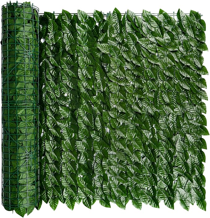 iCover Artificial Ivy Privacy Screen for Fence, 39x118in Strengthened Joint Prevent Leaves Falling Off, Faux Hedge Panels Greenery Vines, Decorative Fences for Outdoor, Garden