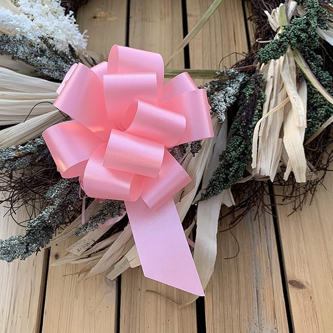 Rose Petal Pink Pull Bows - 5" Wide, Set of 10, Easter, Spring, Valentine's Day, Mother's Day, Wedding Bows, Gender Reveal, Baby Shower, Breast Cancer Awareness, Gift Wrap, Garland, Picnic, Birthday