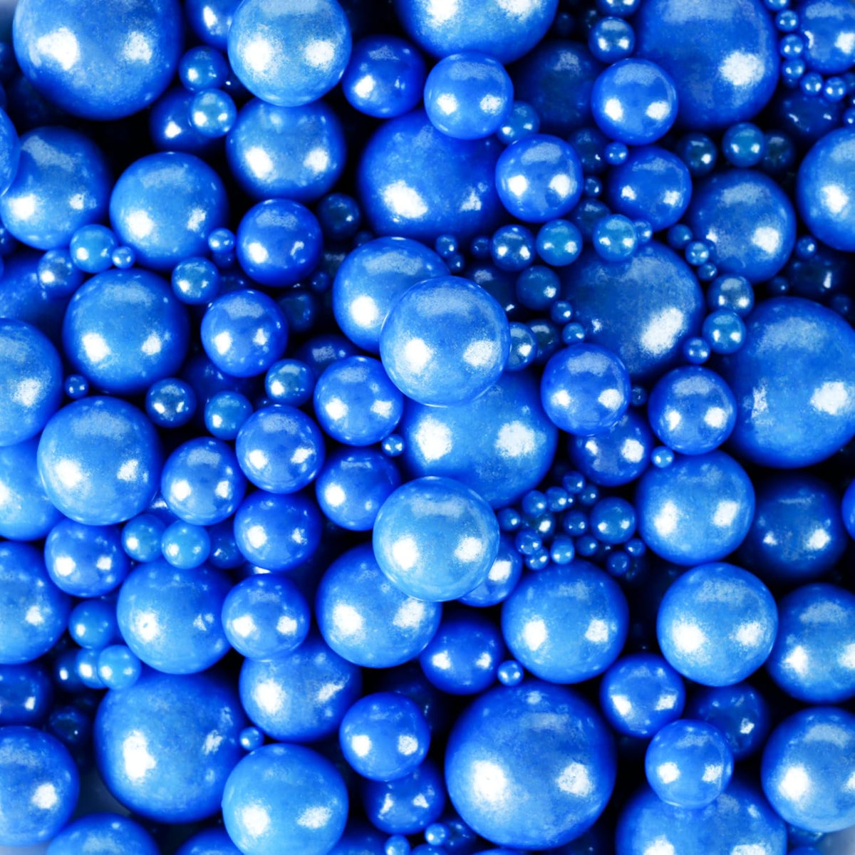 Kasvan Royal Blue Pearl Sugar Sprinkles - Edible Candy Pearls 130g/4.58 Oz, Mix Size, Baking Cake Decorations