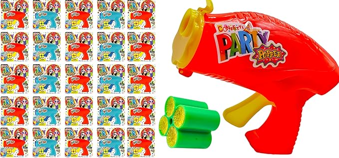 JA-RU Confetti Poppers for Kids (24 Pack) Colorful Party Poppers Confetti Shooters, Confetti Gun, Party Favors for Gender Reveal, Wedding, Birthday & New Year’s Eve | 955-24s
