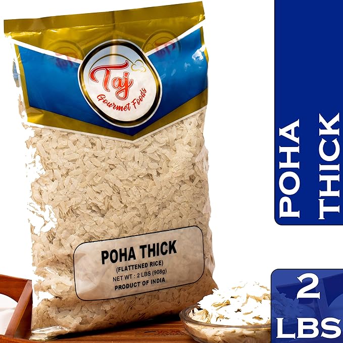 TAJ Poha Thick 2-Pounds, Powa Flattened Rice