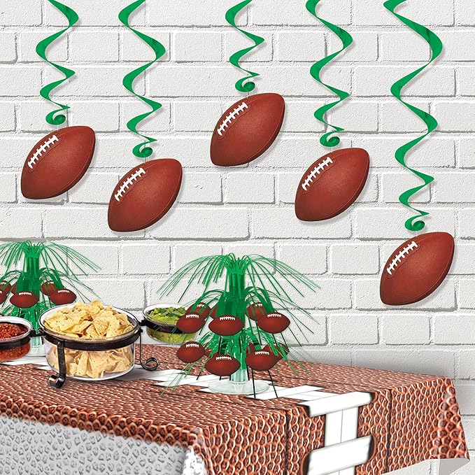 Beistle Football whirls hanging decorators