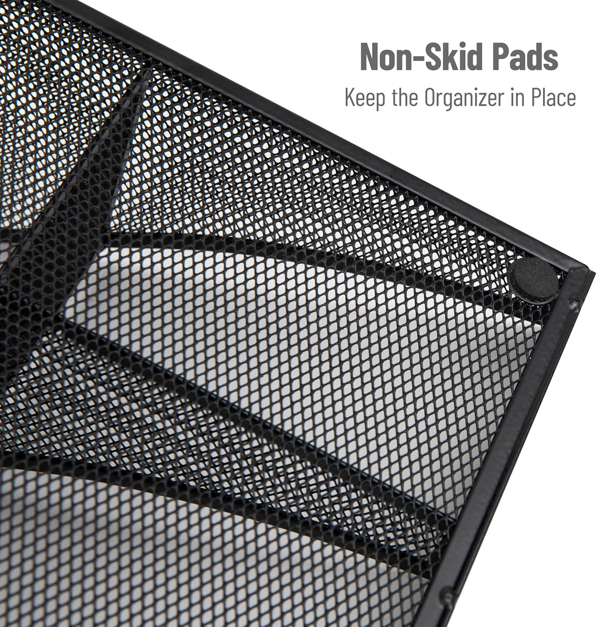 Mind Reader Countertop Organizer, 2-Tier Office Breakroom Supply Caddy, Metal Mesh, Black