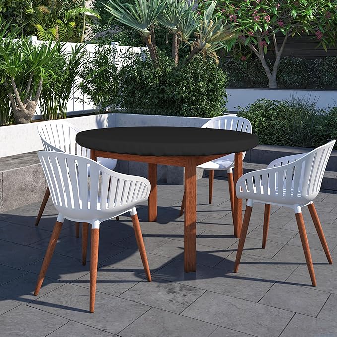 Covers & All Round Table Top Cover, 18 Oz Heavy Duty Waterproof UV & Weather Resistant Patio Table Cover, Outdoor Table Cover for Patio Outdoor Furniture & Coffee Table (30" Diameter x 4" H, Black)