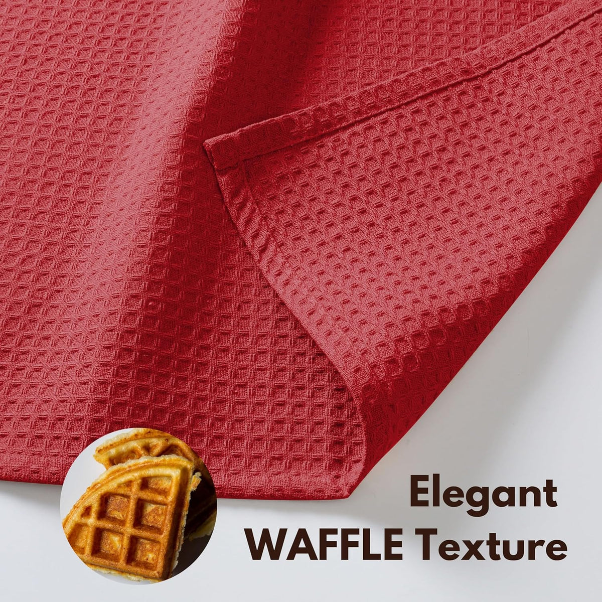 Native Fab Waffle 18 Pack Dish Cloths - 100% Cotton, 12"x12", Absorbent, Quick Drying, Washable Towels for Cleaning, Cooking & Baking