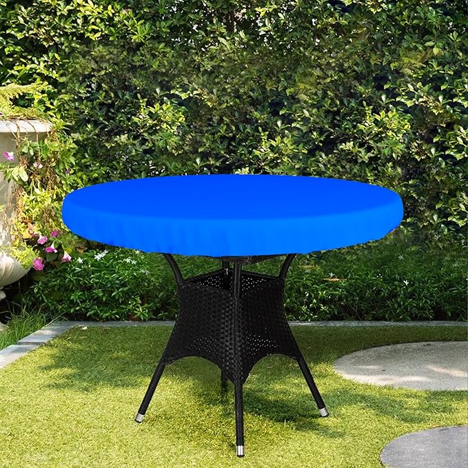 Covers & All Round Table Top Cover, 18 Oz Heavy Duty Waterproof UV & Weather Resistant Patio Table Cover, Outdoor Table Cover for Patio Outdoor Furniture & Coffee Table (54" Dia x 4 H Inches, Blue)