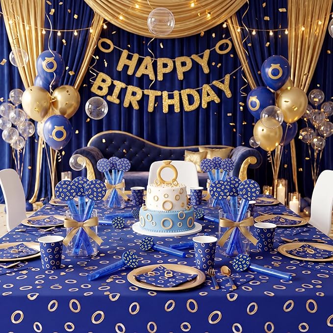 Jenaai 24 Pcs Blue with Gold Ring Bubble Wands Cartoon Bubble Wand Party Favors for Summer Activity Cartoon Birthday Gifts Carnival Goody Bag Stuffers Wedding Supplies