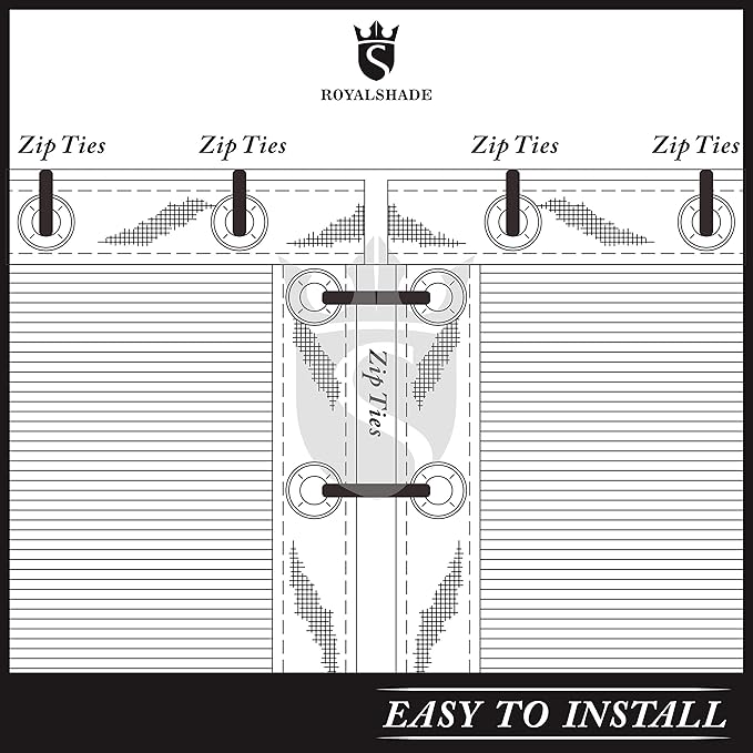 Royal Shade Custom Size 4' x 6' Black Fence Privacy Screen Windscreen Cover Netting Mesh Fabric Cloth - Cable Zip Ties Included (We Make Custom Size)