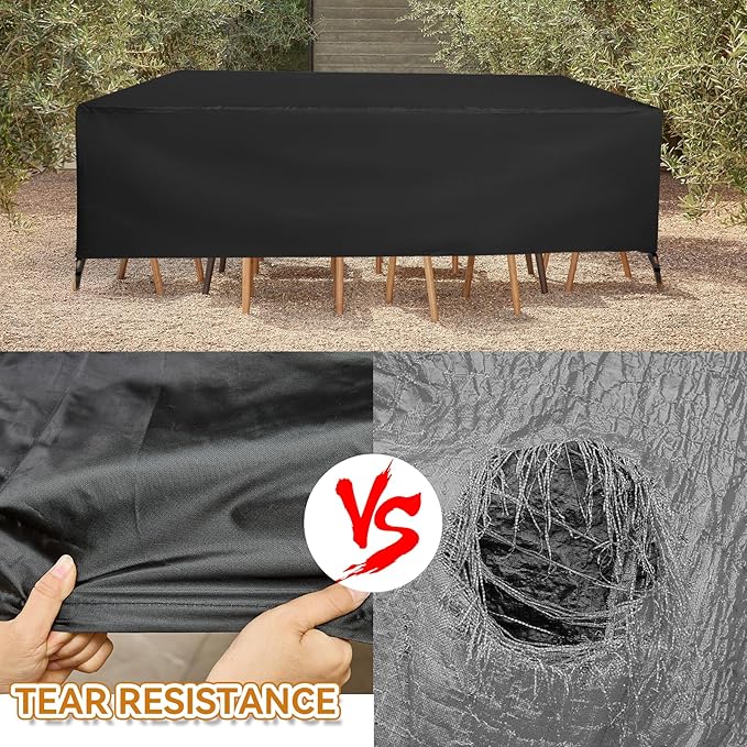 TUOKING Outdoor Furniture Covers Heavy-Duty 420D Waterproof Cover,All-Weather Patio Furniture Protector for Sofa,Chairs & Table-UV-Resistant,Anti-Tear Dustproof Covers (Black, 53"L x 53"W x 30"H)