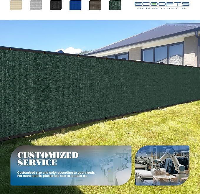 ECOOPTS 4'x289' Privacy Fence Screen Windscreen with Copper Grommets, Fit for Commercial Fence and Residential Garden Outdoor 90% UV Blockage, Cable Zip Ties Included (Green)