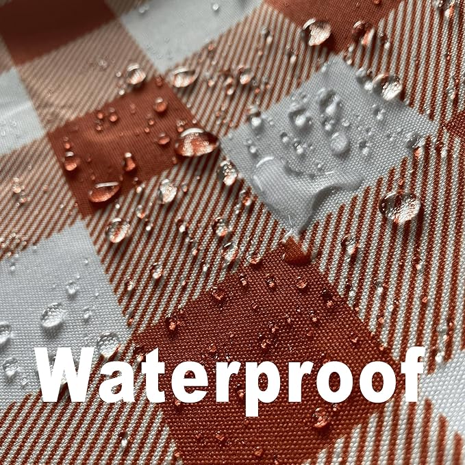 Waterproof Plaid Tablecloth Fabric - Oblong 52x70 Inch Classic Buffalo Tartan Table Cloth for Indoor/Outdoor Use - Washable Tabletop Cover for Dinner, BBQs, and Parties