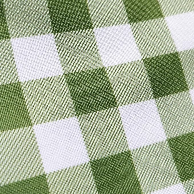 Classic Gingham Plaid Tablecloth Fabric - Rectangular 58x102 Inch Water Resistant Checked Table Cloth for Indoor/Outdoor Use - Table Cover for Kitchen, Picnics, Gardens, and Parties