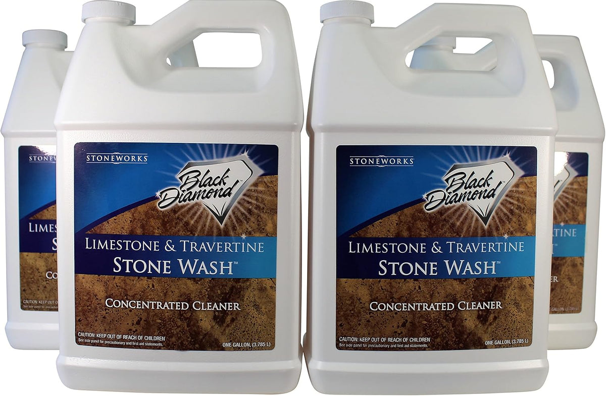 Black Diamond Stoneworks Limestone and Travertine Floor Cleaner: Natural Stone, Marble, Slate, honed or tumbled. 4-Gallon concentrate Ph Neutral