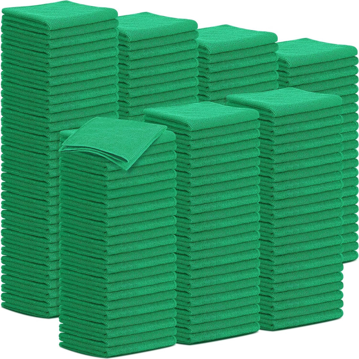 Tenare 100 Pack 12'' x 12'' Microfiber Cleaning Cloths Reusable Cleaning Rags Bulk Microfiber Towels Softer Highly Absorbent Washcloths for House