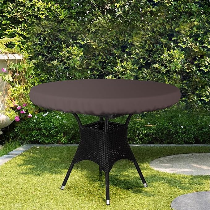Covers & All Round Table Top Cover, 18 Oz Heavy Duty Waterproof UV & Weather Resistant Patio Table Cover, Outdoor Table Cover for Patio Outdoor Furniture & Coffee Table (54" Dia x 4 H Inches, Coffee)