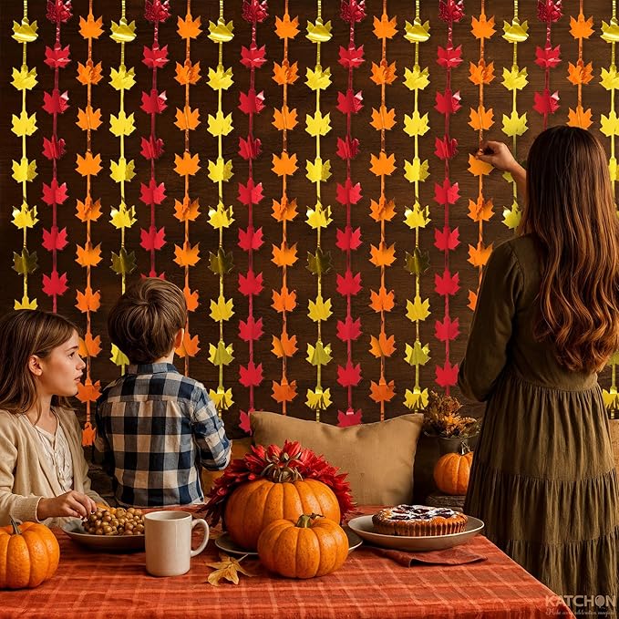 KatchOn, Thanksgiving Decor Fringes – Pack of 2 | Maple Leaf Fringes for Thanksgivng Decorations, Friendsging Decorations, Harvest Decorations, Indoor, Outdoor, Friendsgiving Party Decorations