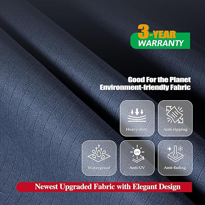 F&J Outdoors Outdoor Patio Furniture Covers, Waterproof UV Resistant Anti-Fading Cover for Small Round Table Chairs Set, Grey, 62 inch Diameter