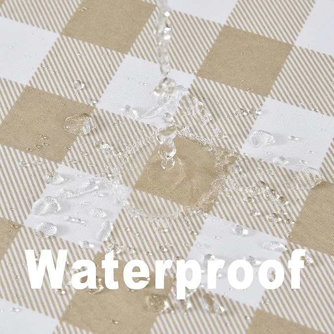 Waterproof Checkered Tablecloth Fabric - Rectangle 58x84 Inch Classic Gingham Buffalo Plaid Table Cloth for Indoor/Outdoor Use - Washable Table Cover for Kitchen, BBQs, and Parties