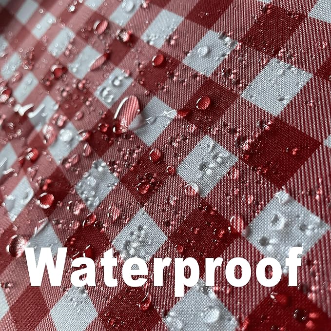 Waterproof Checkered Tablecloth Fabric - Rectangle 58x84 Inch Classic Gingham Buffalo Plaid Table Cloth for Indoor/Outdoor Use - Washable Table Cover for Kitchen, BBQs, and Parties