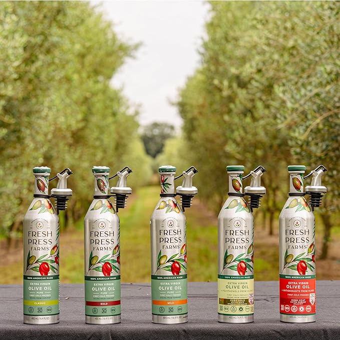 Fresh Press Farms Cold Pressed Classic Extra Virgin Olive Oil, 16.4 Fl Oz (Pack of 2), Georgia Grown, 100% American Made, Unrefined