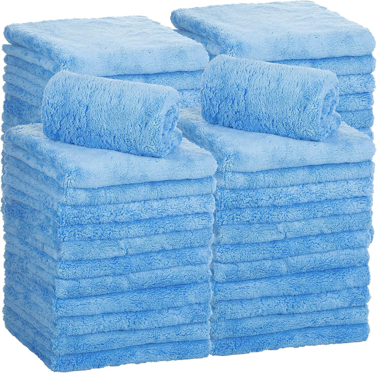 Shimeyao 30 Pcs 16 x 16 Inch Edgeless Microfiber Plush Towels for Cars Detailing Drying Wash Polishing Absorbent Cleaning Cloths