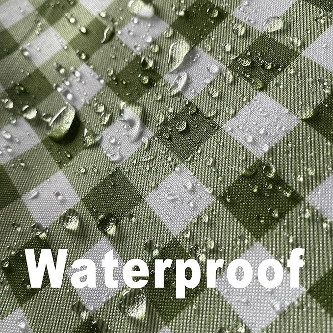 Waterproof Checkered Tablecloth Fabric - Rectangle 58x84 Inch Classic Gingham Buffalo Plaid Table Cloth for Indoor/Outdoor Use - Washable Table Cover for Kitchen, BBQs, and Parties