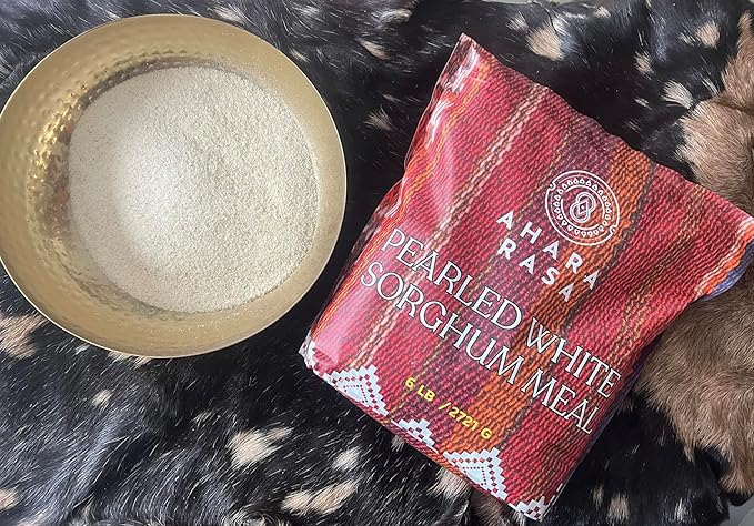 Pearled White Sorghum Meal 6 lb – Gluten-Free Whole Grain Jowar Meal with Mild, Nutty Flavor for Baking, Cooking & Thickening