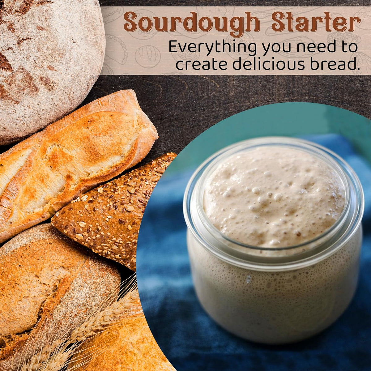 120+ Year Old Jewish Whole Grain Rye Sourdough Starter Culture for Baking | 3.5 Oz Active &amp; Live Organic Sourdough Starter for Artisan Bread, Pizza Dough, Waffles, Homemade Bread Recipes and More