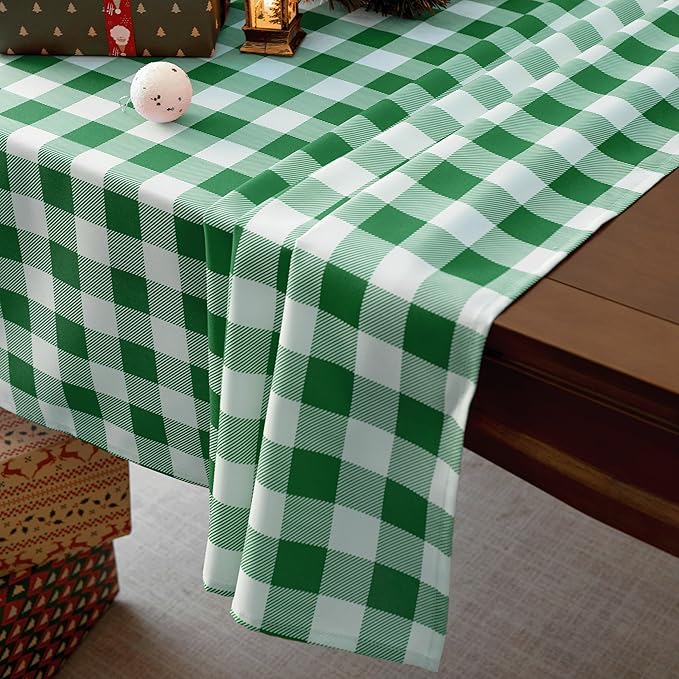 Classic Gingham Buffalo Tablecloth Fabric - Oblong 90x132 Inch Water Proof Checkered Table Cloth for Indoor Outdoor - Table Cover for Birthday, Picnics, BBQs, and Parties