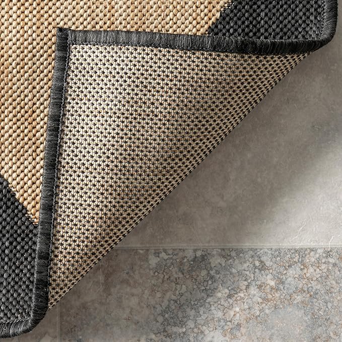 Nuloom Outdoor Performance Collection Sabina Dark Grey/Ivory, 2' x 3', Soft, High Traffic, Stain Resistant, Easy Clean, Durable Area Rug for Indoor/Outdoor Patio, Deck, Porch, Garden, Courtyard