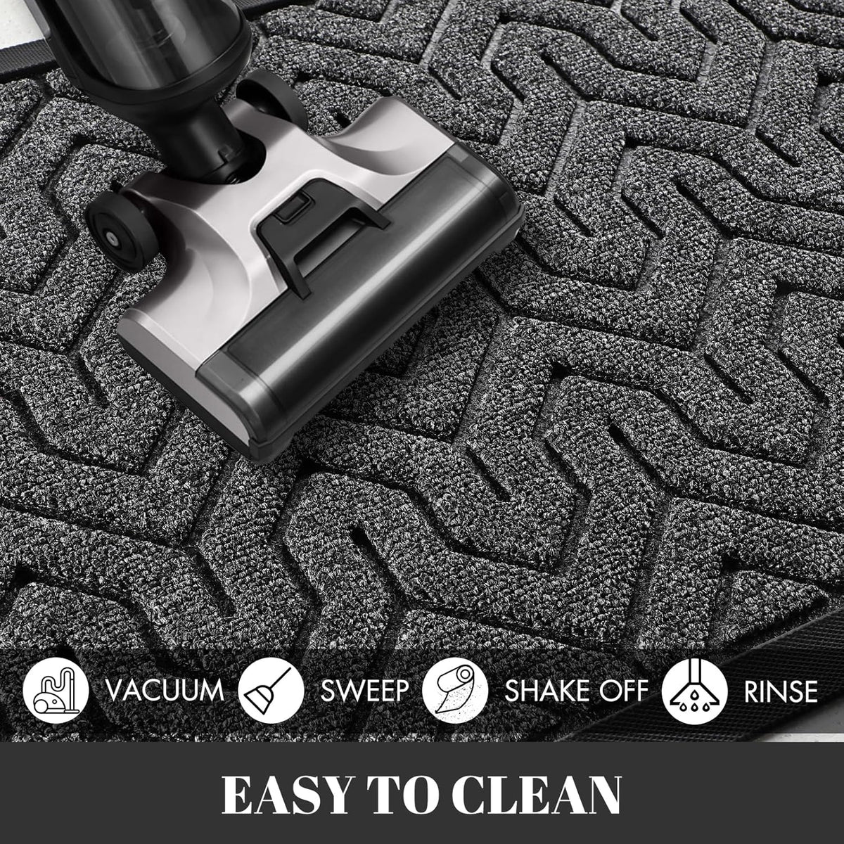 Yimobra Extra Large Door Mat Outside Entrance 60x32, Waterproof Heavy Duty Outdoor Mats for Front Door, Non Slip Rubber Entry Mat for Garage Patio, Easy Clean, Mix Grey