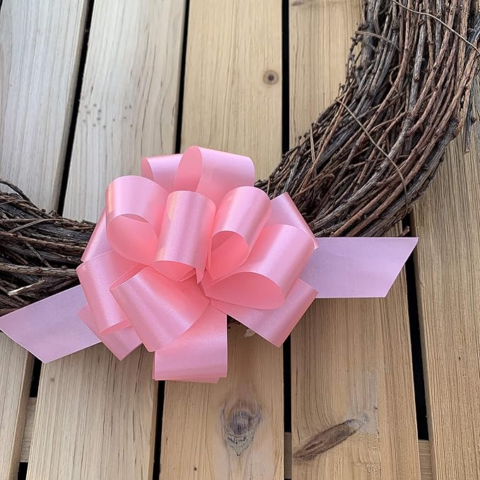 Rose Petal Pink Pull Bows - 5" Wide, Set of 10, Easter, Spring, Valentine's Day, Mother's Day, Wedding Bows, Gender Reveal, Baby Shower, Breast Cancer Awareness, Gift Wrap, Garland, Picnic, Birthday