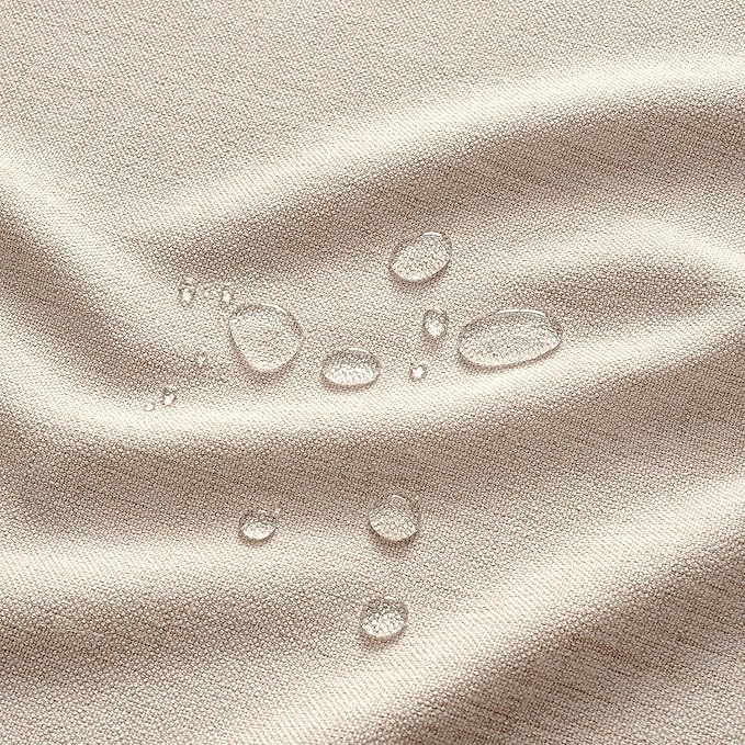 MIULEE Ivory Linen Polyester Tablecloth 60x84 Inch Spring Rectangle Table Cloth Waterproof,Stain Resistant & Wrinkle Resistant for Dining Party Wedding
