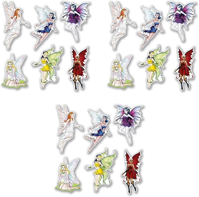 Beistle 18 Piece Paper Fairy Cut Outs for Birthday Party Princess Theme Decorations, 8.75" - 12", Multicolored