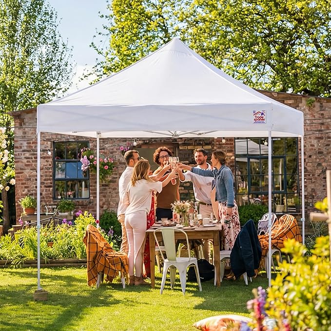 Tradesparker 10x20 Pop Up Canopy Tent,Commercial Movable Canopy with ApexCore LED&Rugged Casters-Instant Easy Setup Shelter Canopies with Weight Bags&Stakes for Outdoor Events Markets,Forest Green