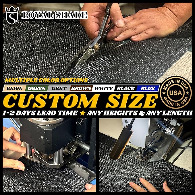 Royal Shade Custom Size 4' x 96' Brown Fence Privacy Screen Windscreen Cover Netting Mesh Fabric Cloth - Cable Zip Ties Included (We Make Custom Size)