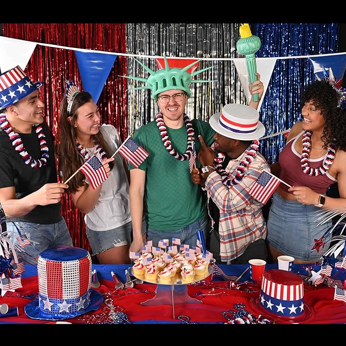 Beistle 2 Piece Indoor Outdoor Plastic Patriotic Pennant Banner 4th of July, Decorations Labor Day, USA Party Supplies