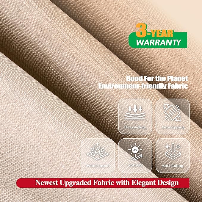 F&J Outdoors Patio Furniture Covers Waterproof UV Resistant Rip-stop Fabric Round Outdoor Furniture Cover, 96" Dia x 27.5" H