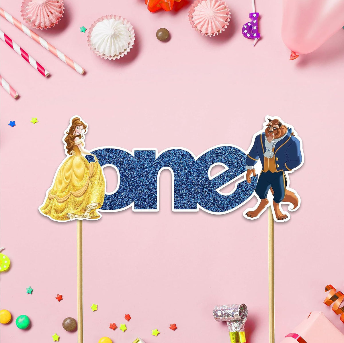 Seyal® Bauty & The Bast One Cake Topper