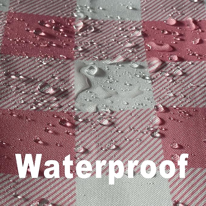 Waterproof Plaid Tablecloth Fabric - Round 58 Inch Classic Gingham Checker Table Cloth for Indoor/Outdoor Use - Buffalo Table Cover for Picnics, BBQs, and Parties