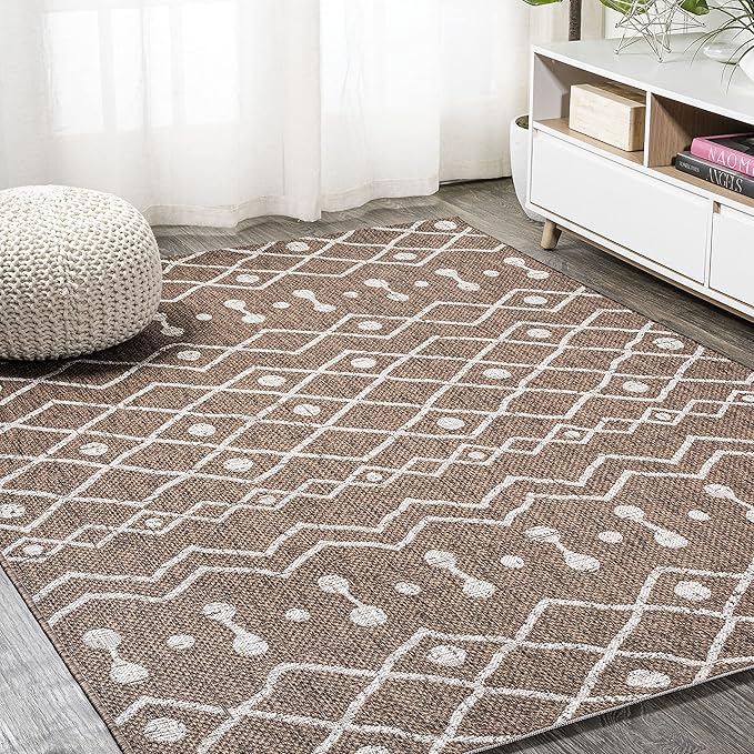 JONATHAN Y Tribal Bohemian Indoor Outdoor Area Rug 3X5 Brown/Beige, Nokat for Backyard, Patio, Porch, Easy-Cleaning, High Traffic, Pet-Friendly, Non-Shedding (SMB131B-3)