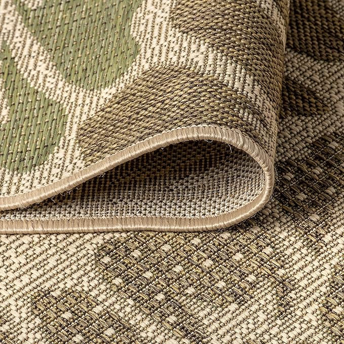 JONATHAN Y Floral Textured Weave Indoor Outdoor Area Rug 4X6 Sage/Brown, Zinnia Modern for Backyard, Patio, Porch, Easy-Cleaning, High Traffic, Pet-Friendly, Non-Shedding (SMB110A-4)