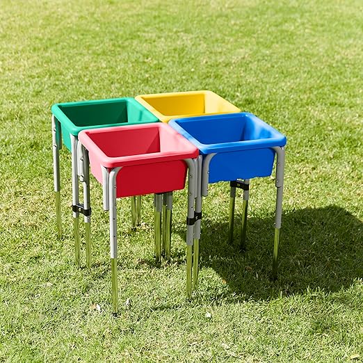 ECR4Kids Stackable Square Bins with Non-Snap Lids, Multipurpose Organization, Yellow, 2-Pack