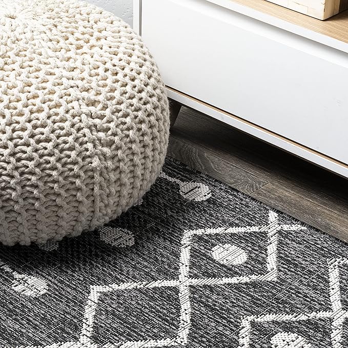 JONATHAN Y Tribal Bohemian Indoor Outdoor Runner Rug 2X8 Black/Ivory, Nokat for Backyard, Patio, Porch, Easy-Cleaning, High Traffic, Pet-Friendly, Non-Shedding (SMB131E-28)