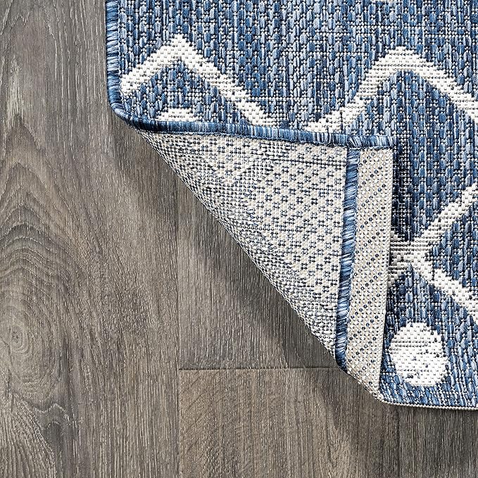JONATHAN Y Tribal Bohemian Indoor Outdoor Runner Rug 2X10 Blue/Ivory, Nokat for Backyard, Patio, Porch, Easy-Cleaning, High Traffic, Pet-Friendly, Non-Shedding (SMB131C-210)