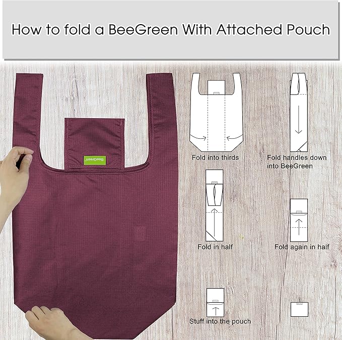 BeeGreen Christmas Green Reusable Grocery Bags Dark Green Reusable Kitchen Bags Bulk Foldable-Machine Washable with Zipper Storage Pouch 50 Packs