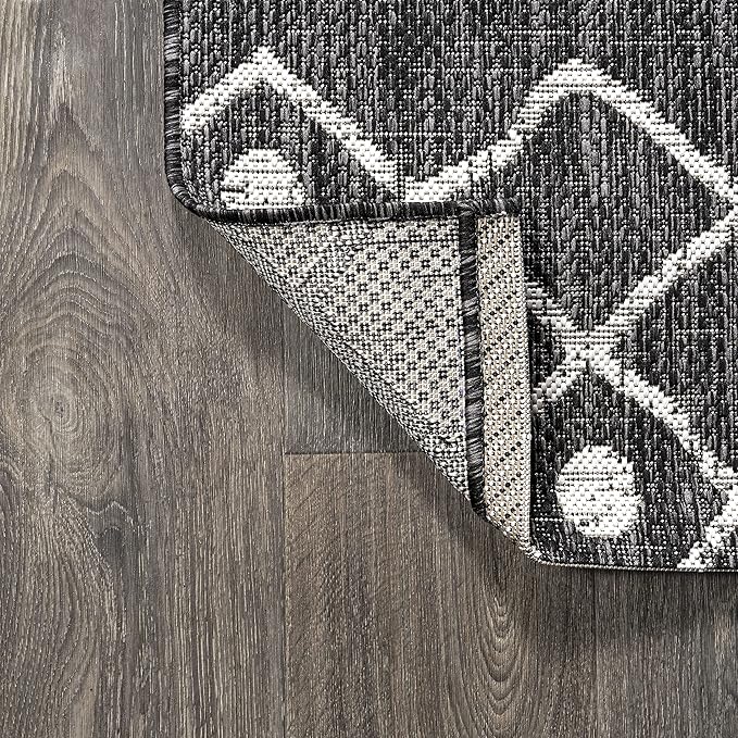 JONATHAN Y Tribal Bohemian Indoor Outdoor Runner Rug 2X8 Black/Ivory, Nokat for Backyard, Patio, Porch, Easy-Cleaning, High Traffic, Pet-Friendly, Non-Shedding (SMB131E-28)